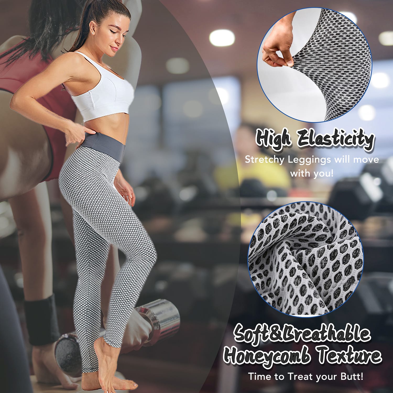 Light Grey Leggings Women Workout 